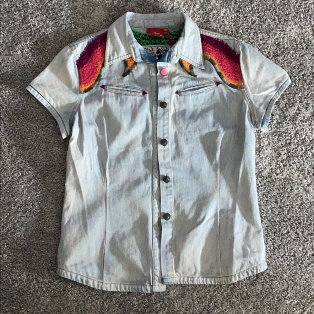 Oilily Embroidered Denim Vest